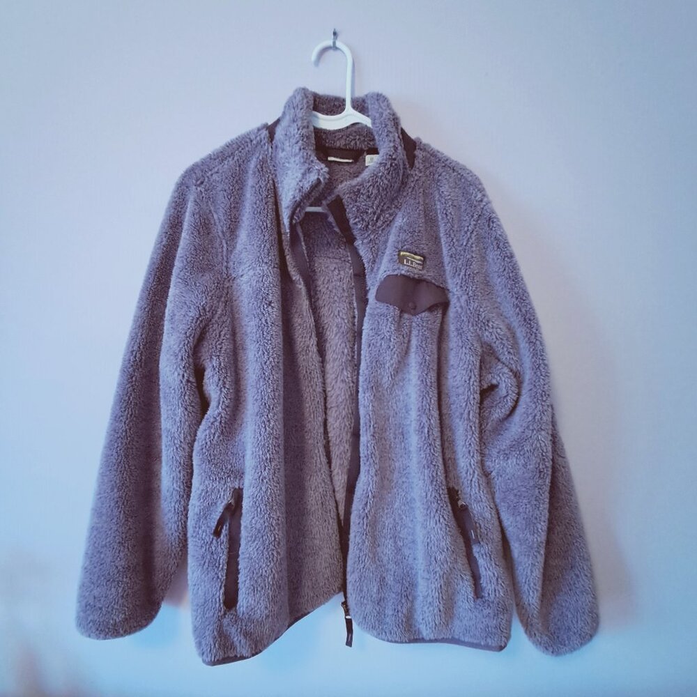 L.L. Bean XL Petite Purple Fuzzy Jacket